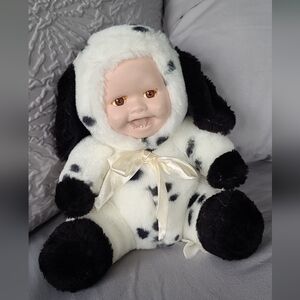 Dalmation Cuddle Kids Porcelain Doll  🐕